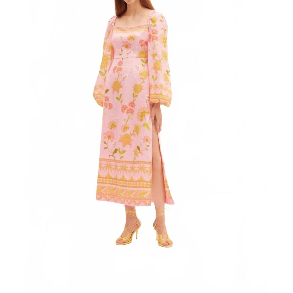 NEW KATE FORD ruellia puff maxi dress in mabel pink